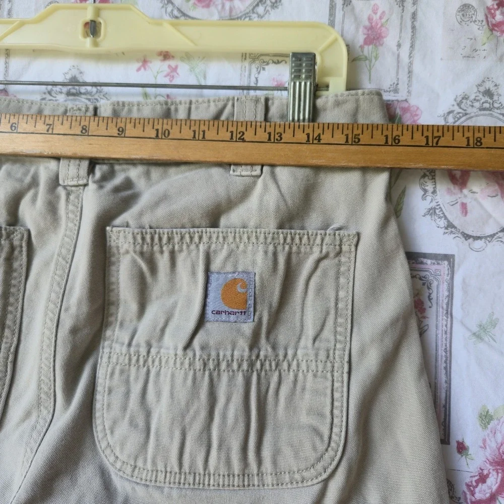 Carhartt Relaxed Fit Carpenter Pants Men's 32x32 Khaki Tan Canvas Work Dungarees